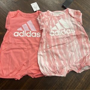 Adidas Baby Girl Short Sleeve Romper - 2 - Pack